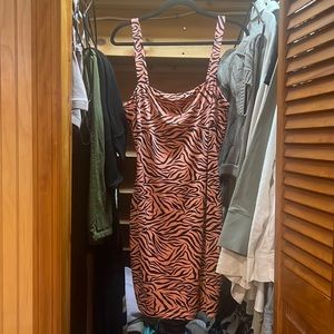 Pink zebra print bodycon dress